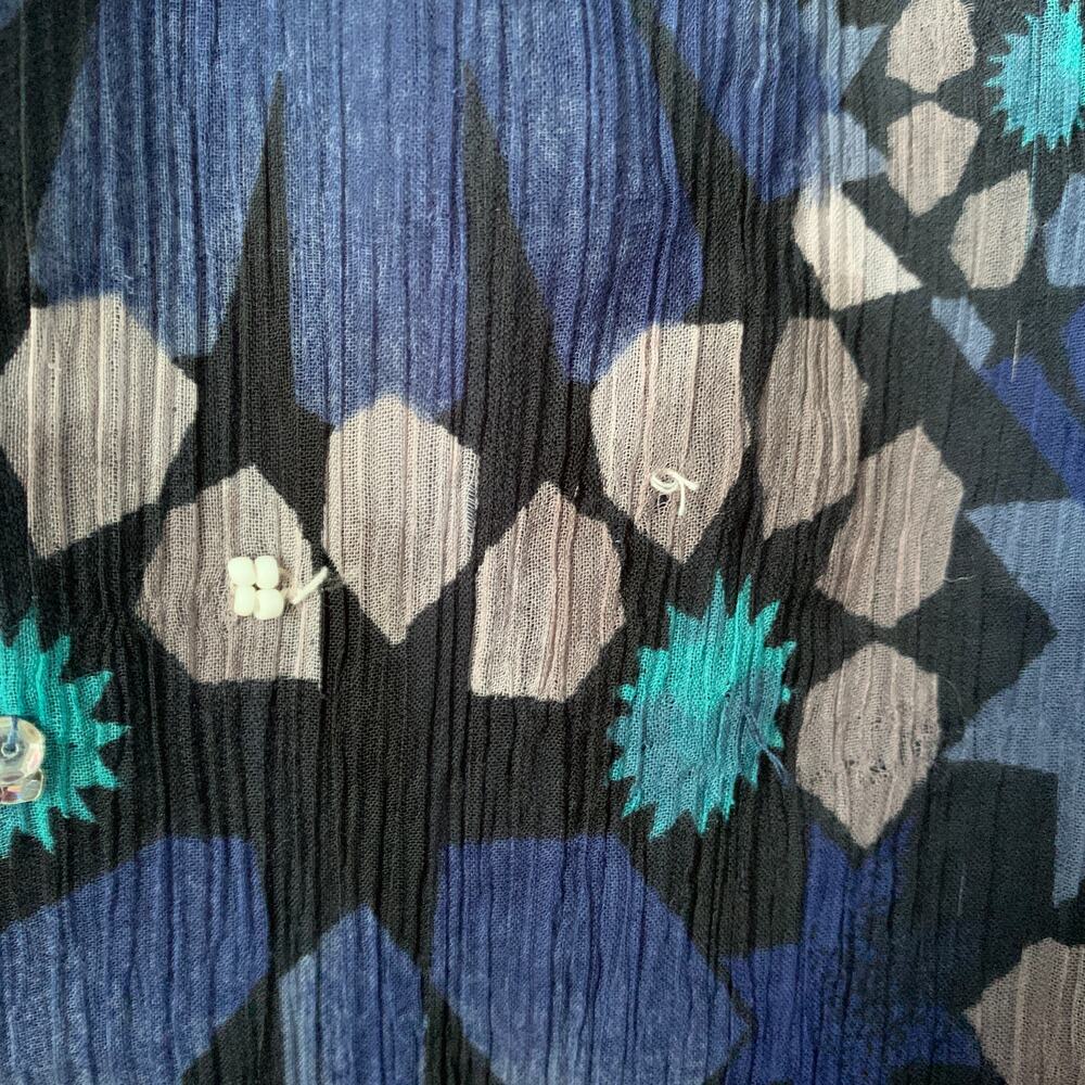 Charlotte Russe Blue Tunic Blouse or Dress Sleeveless Retro Y2K Sequins Size M - Picture 14 of 16